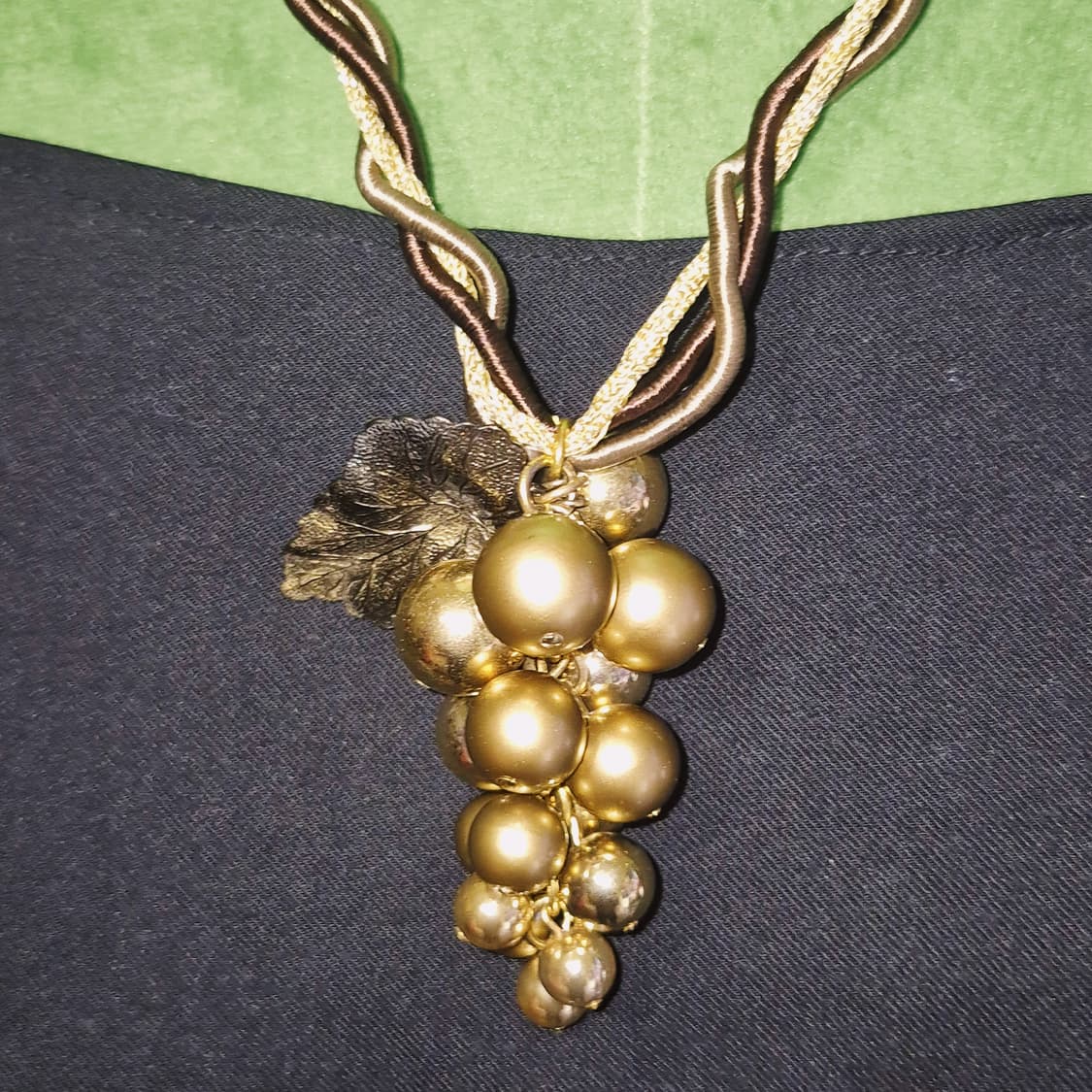 90s 엔틱 브라스 빅 포도 송이 코스튬 목걸이 상품이미지6