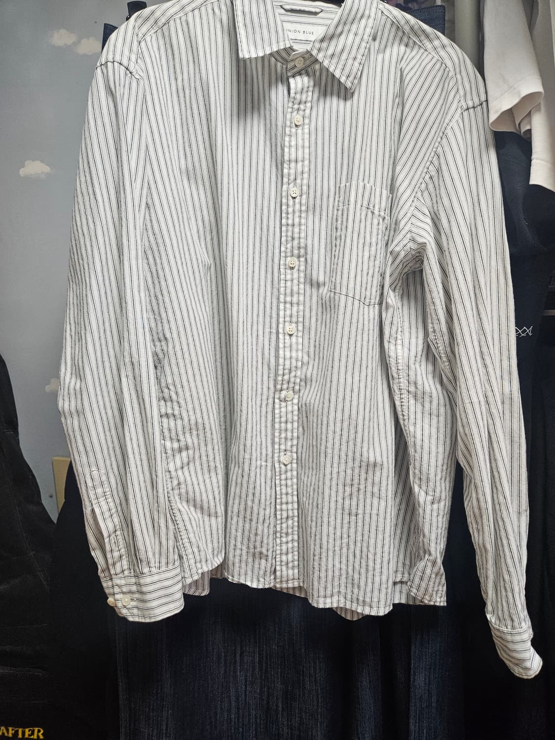 유니온블루 에디터 스트라이프 셔츠 L 상품이미지2