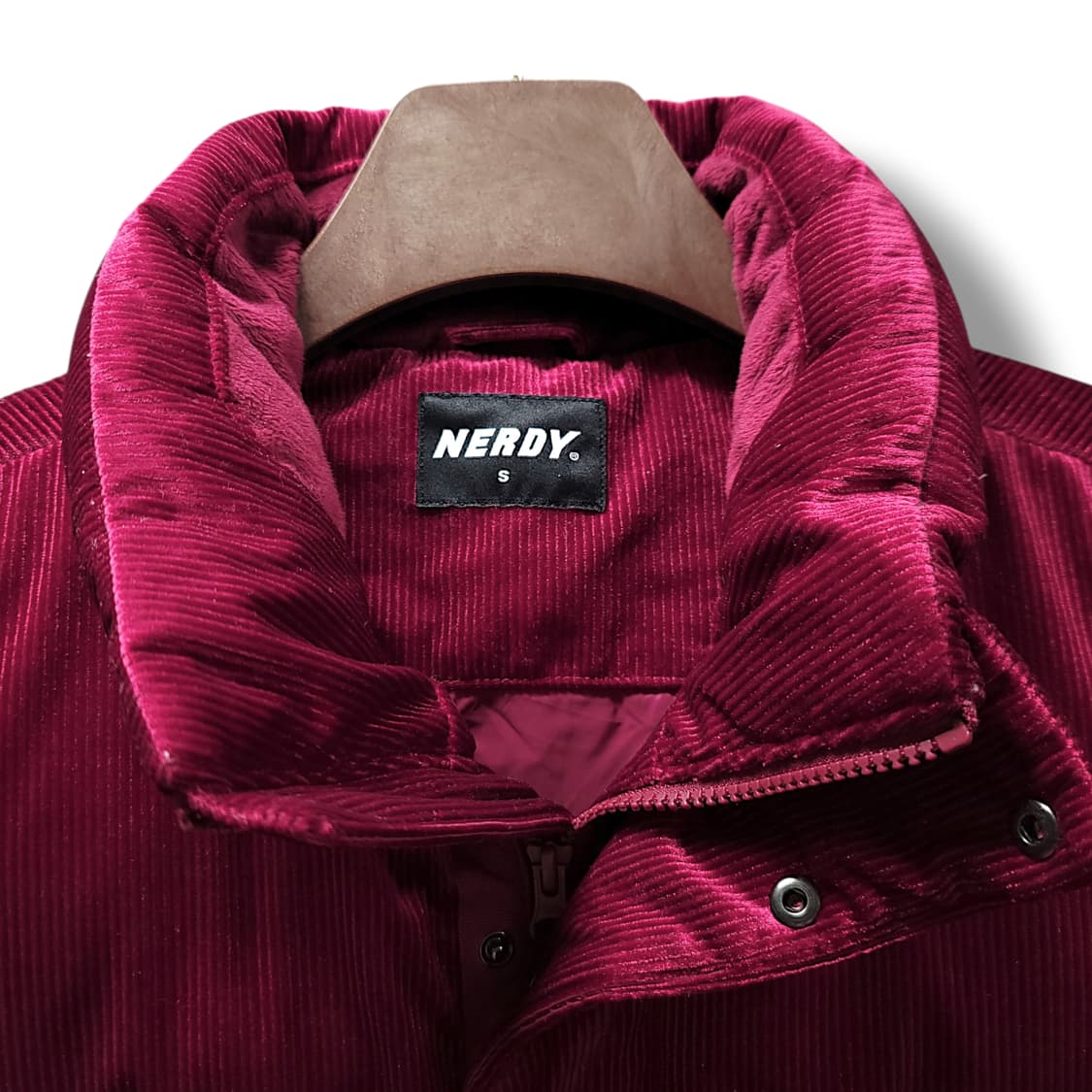 [S] 널디 버건디 코듀로이 벨벳 다운 패딩 상품이미지9