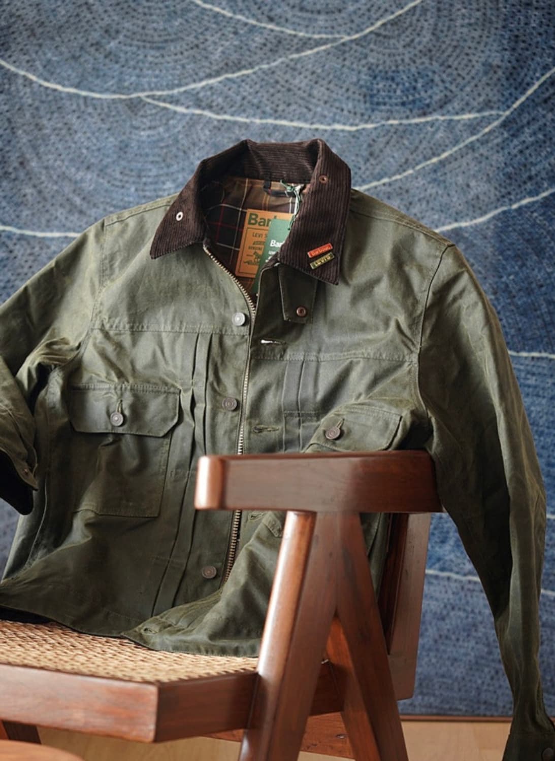 바버 리바이스 타입2 왁스드 자켓 올리브 M 상품이미지2
