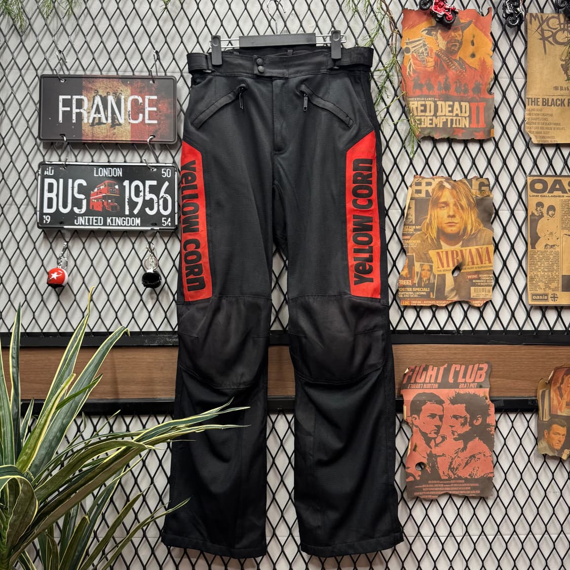 00s 옐로우 콘 모터스포츠 라이딩 팬츠 사이드 로고 포인트 레드 상품이미지1