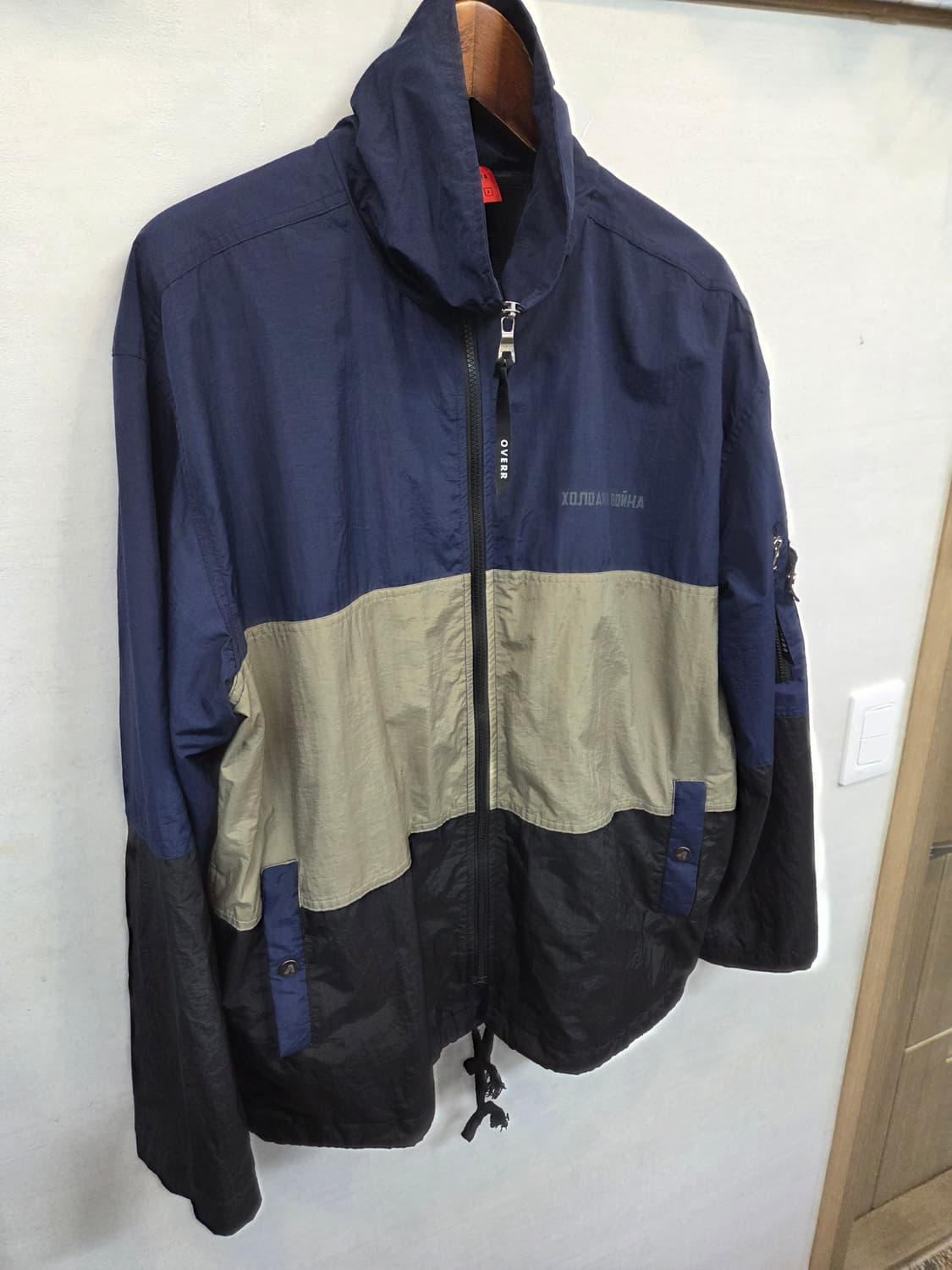 오베르 레터링 배색 방풍 밀리터리 자켓 대략 xxl 상품이미지6