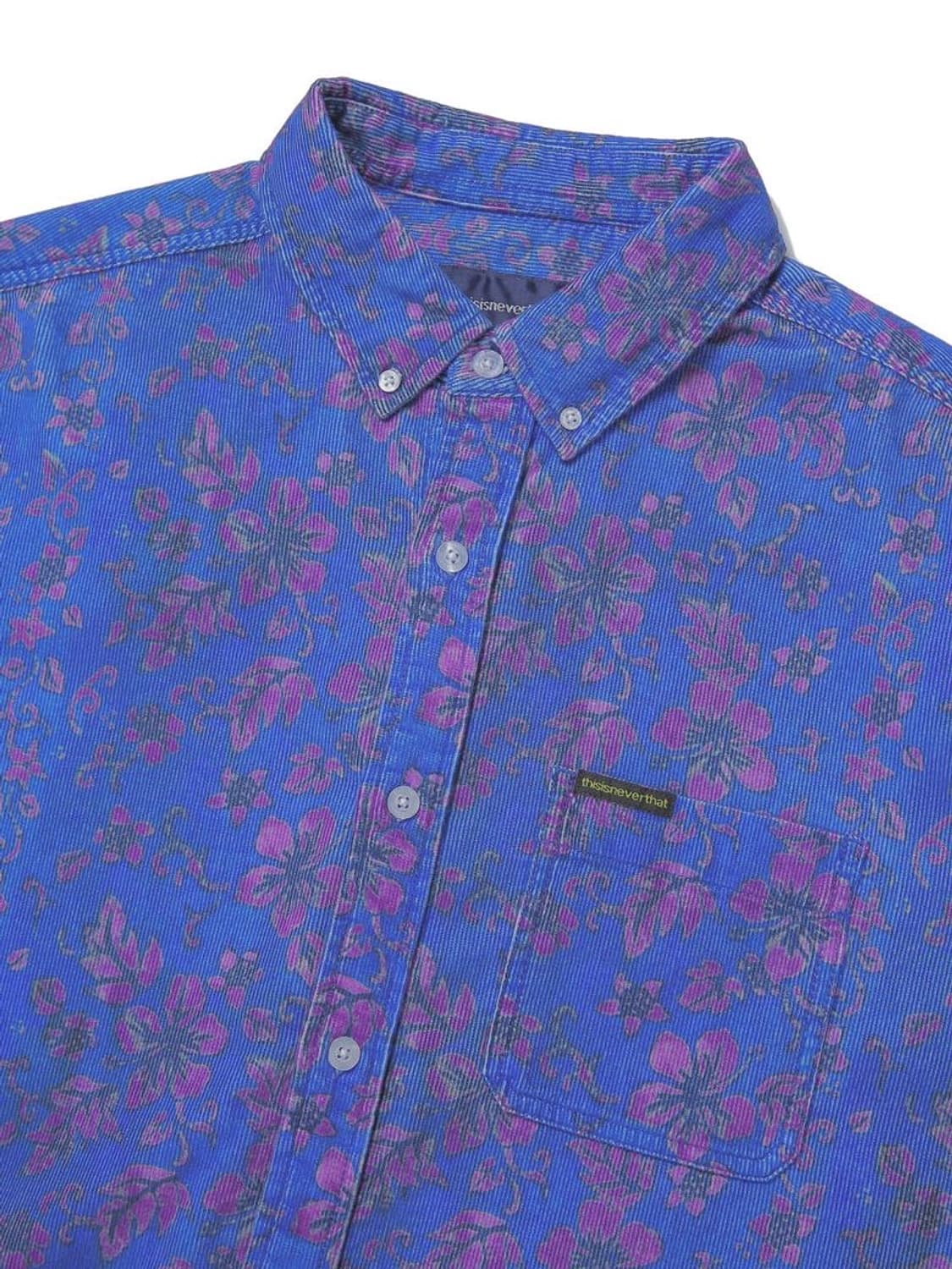 20FW 디스이즈네버댓 Floral Corduroy Shirt Blue 상품이미지3