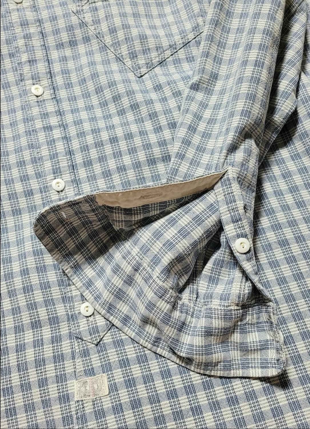 RRL 연블루 체크 남방 [XL] 상품이미지5