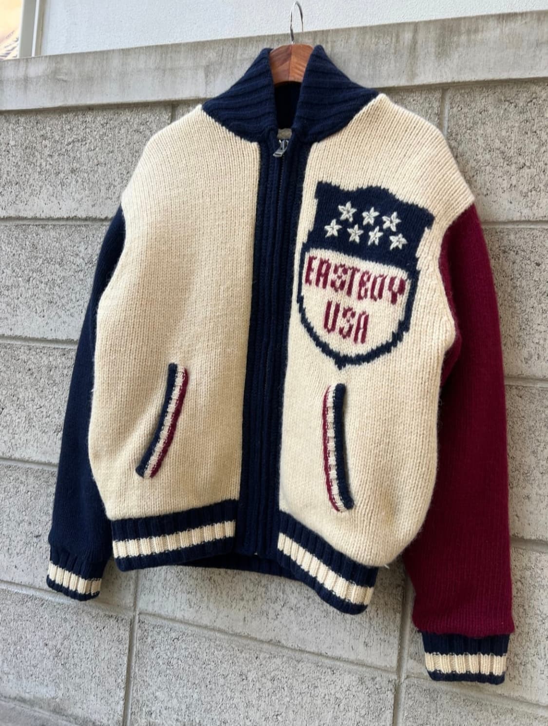 1990S EASTBOY KNIT ZIP UP BOMBER 니트울붐버 상품이미지2