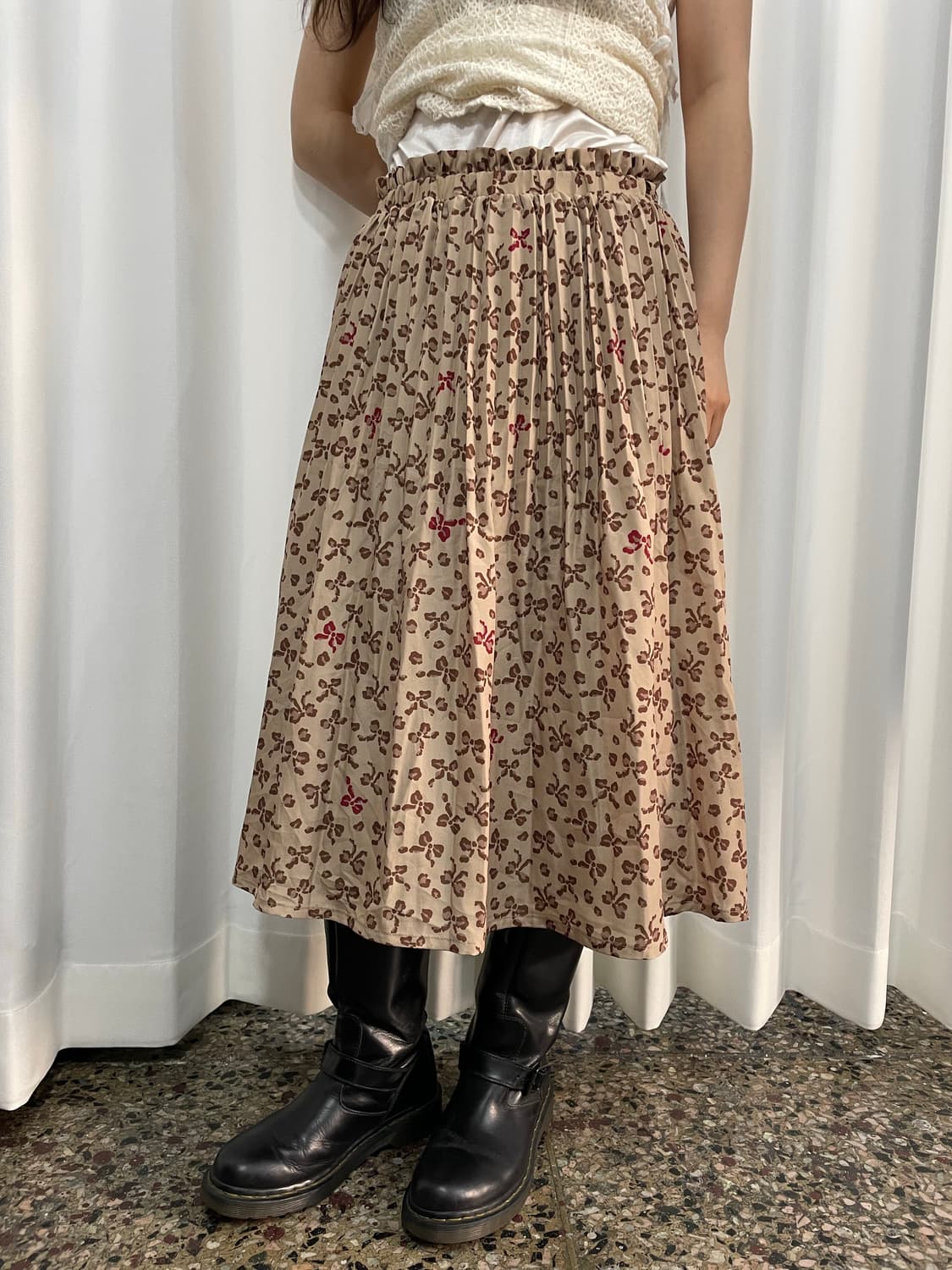 ribbon leopard midi skirt 상품이미지1