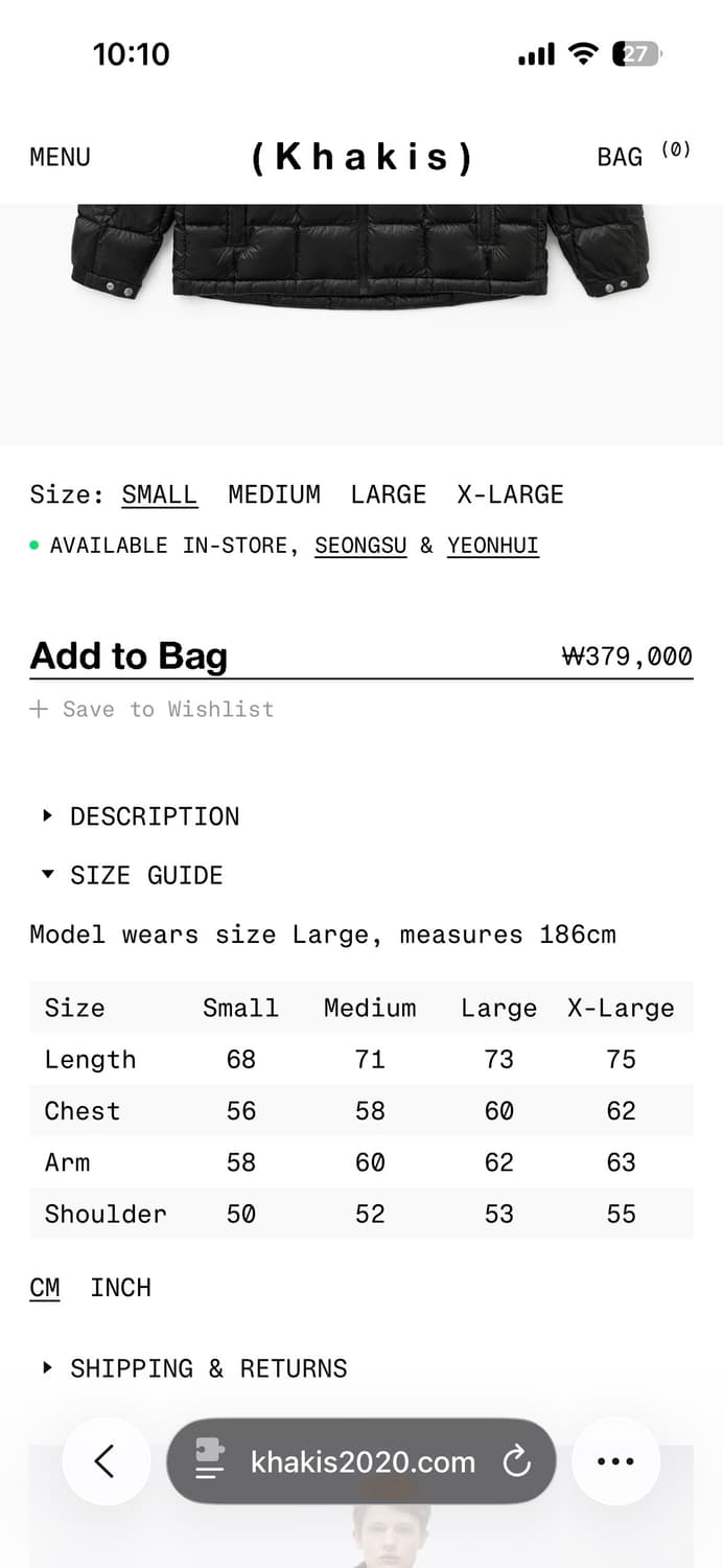 카키스 25FW Camper Hooded Down Jacket Black 상품이미지3