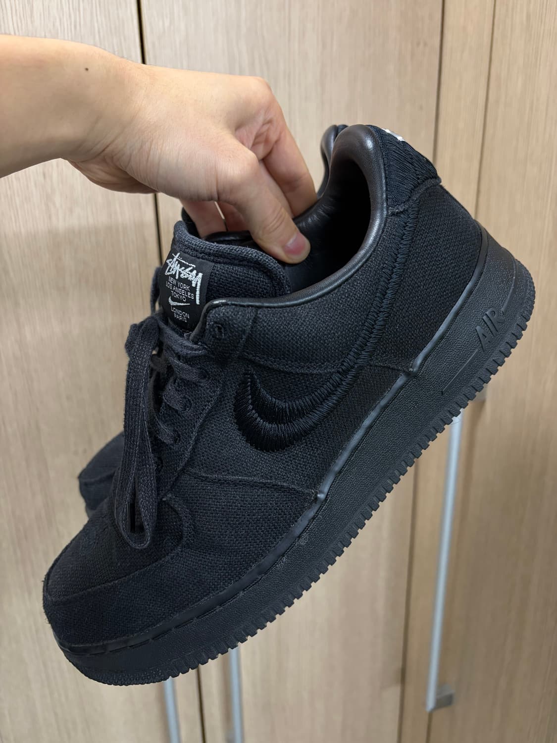 나이키 x 스투시 에어포스 1 로우 블랙 285 상품이미지1