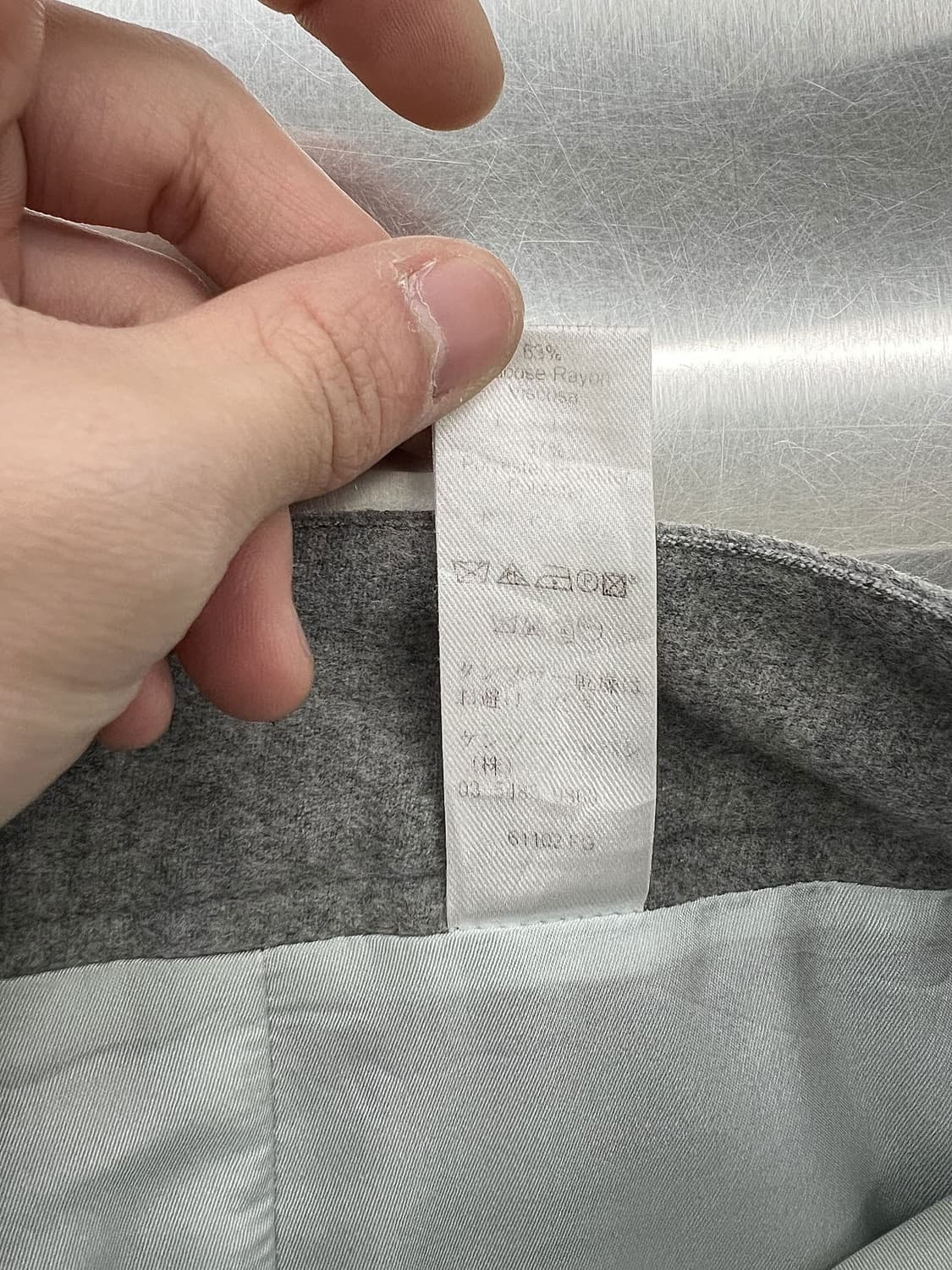 겐조 라이트 그레이 라나 울 스트레이트 부츠컷 팬츠 상품이미지9