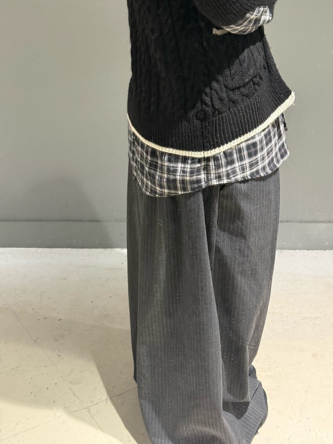 shirt layered elbow patch cardigan 상품이미지3