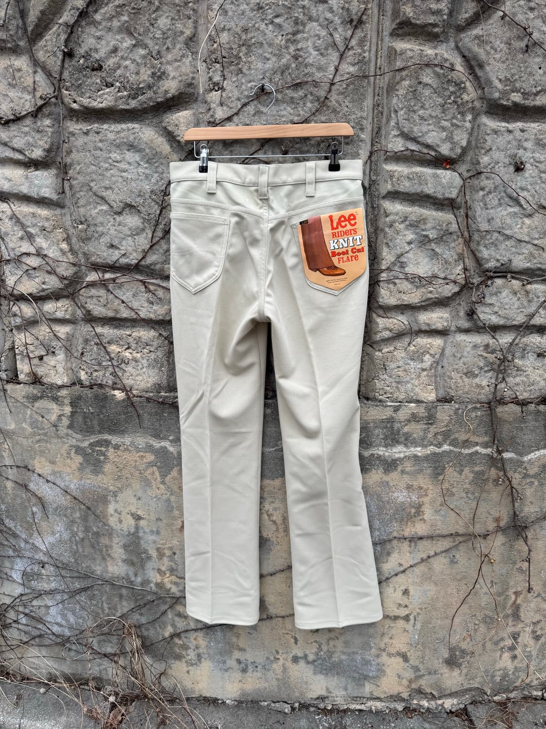70s lee 빈티지 폴리원단 플레어 부츠컷 팬츠 데드스탁 33/34 상품이미지6