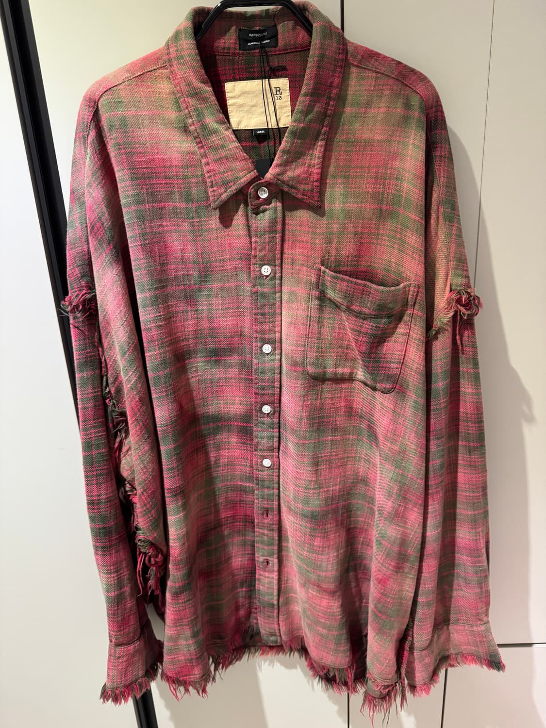 R13) 블리치 레드 셔츠 L 상품이미지1