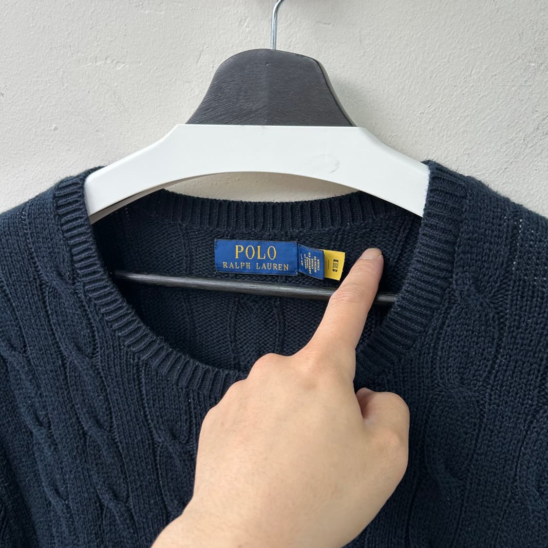 16587 - 폴로 랄프로렌 네이비 케이블 반팔 니트 상품이미지3