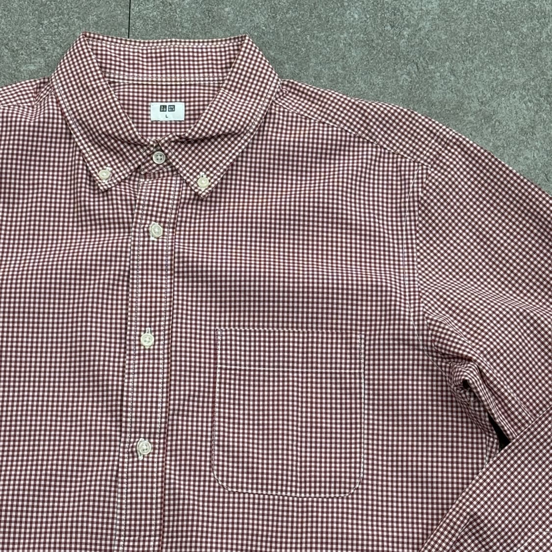 새상품급 유니클로 셔츠 레드체크 상품이미지5