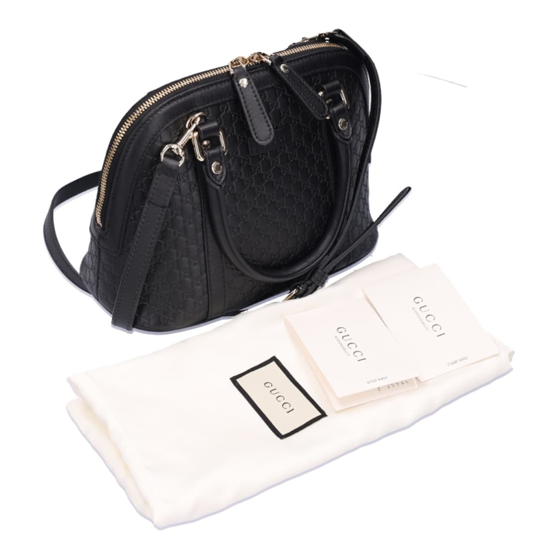 구찌 449654 마이크로 시마 미니 돔 토트백 레더 블랙  상품이미지6