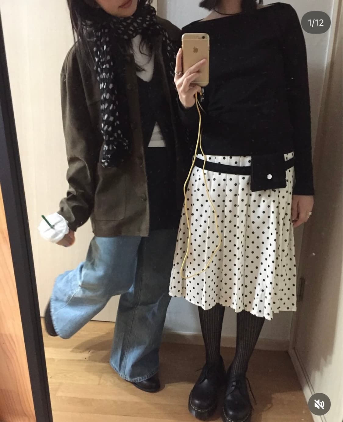 빈티지 도트 스커트  상품이미지1