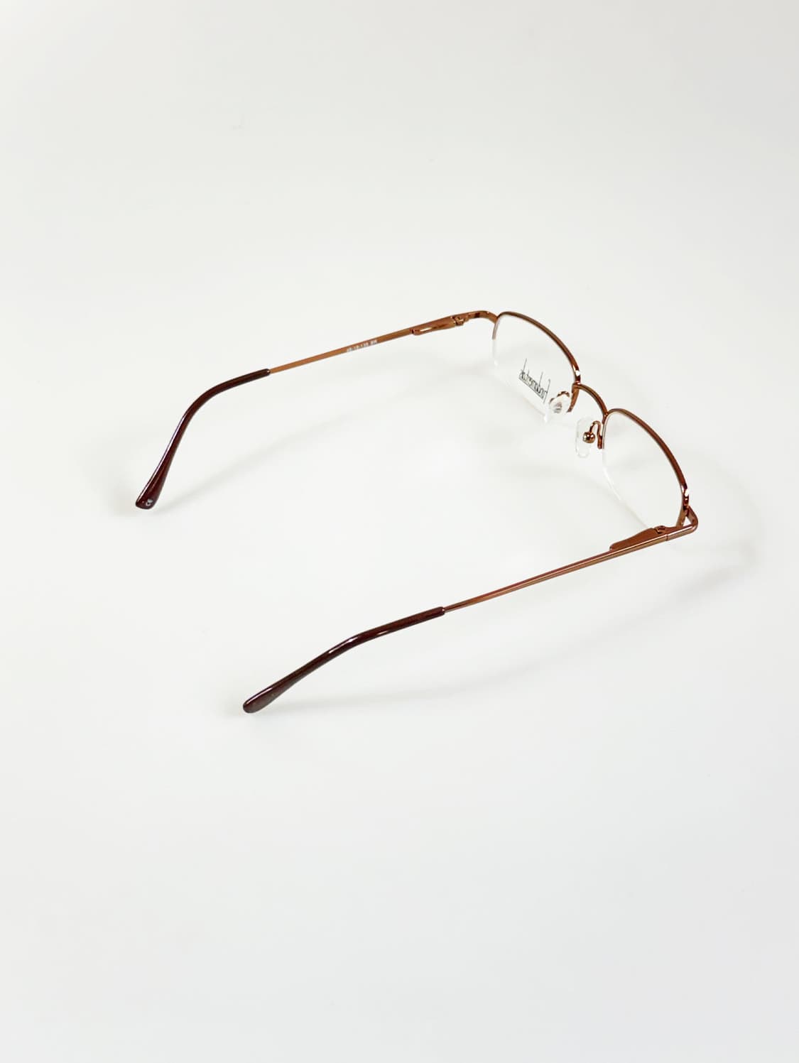 Fundamentals 브라운 반무테 스퀘어 메탈 빈티지 안경 상품이미지5