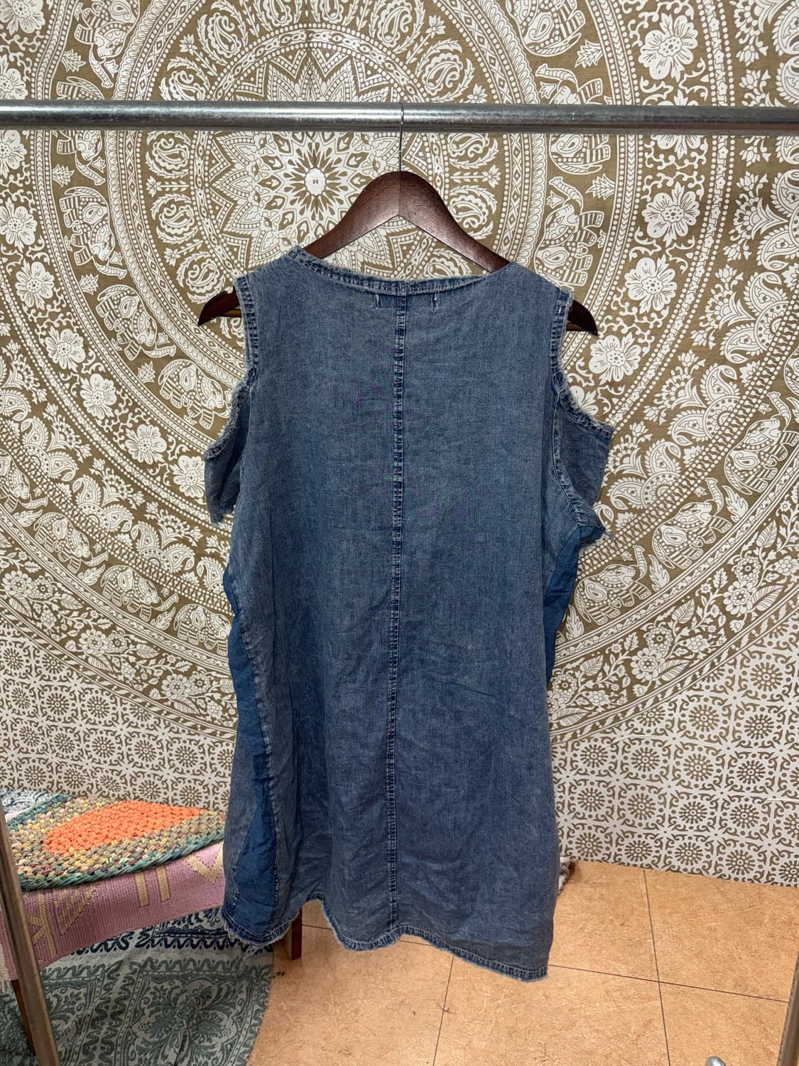 Yibojingpin 여성 별 패치 데님 원피스  상품이미지5