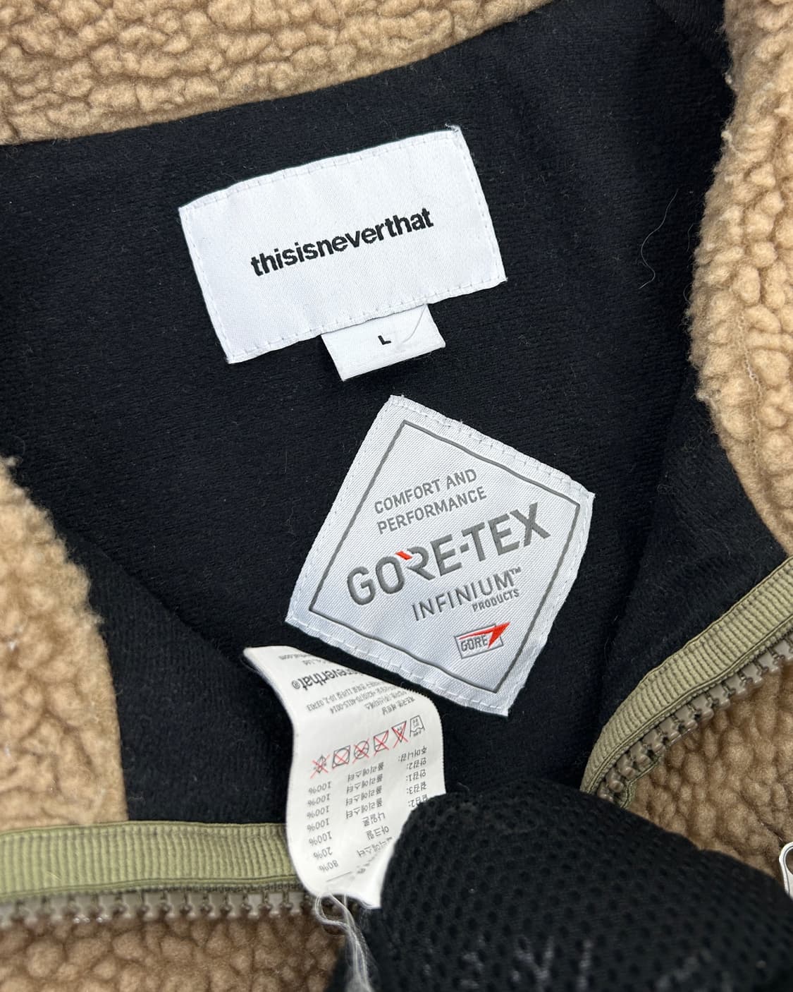 디스이즈네버댓 고어택스 쉐르파 후리스 자켓 탄 베이지 상품이미지6