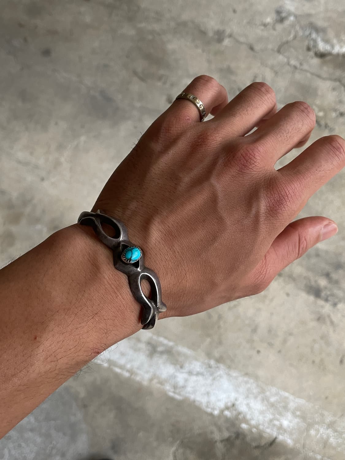 6-70s Navajo Silver Turquoise Bracelet 상품이미지4