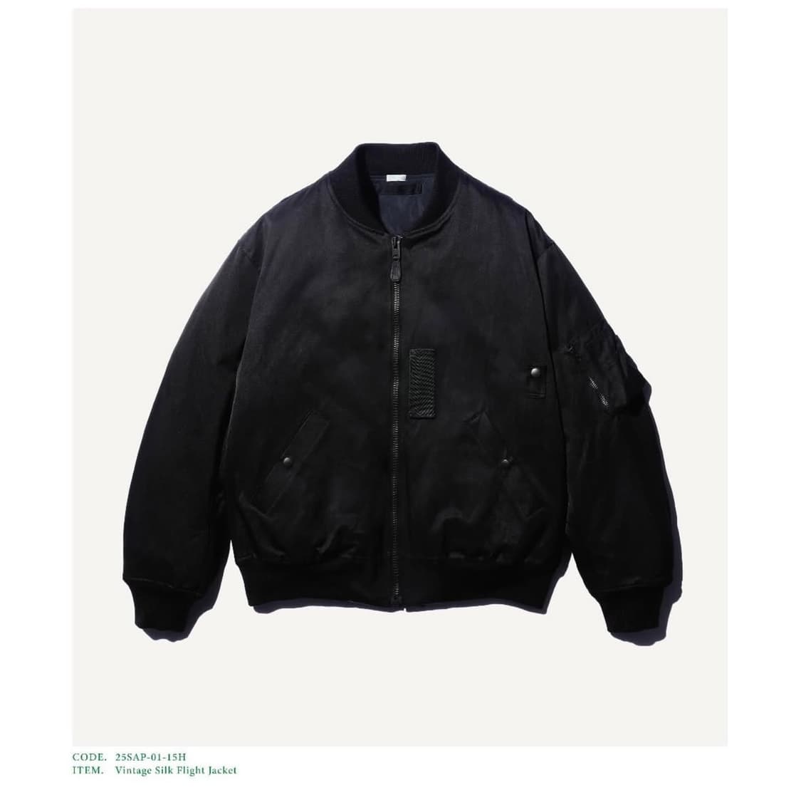 아프레쎄 빈티지 실크 플라이트 자켓 블랙 2SZ 상품이미지1