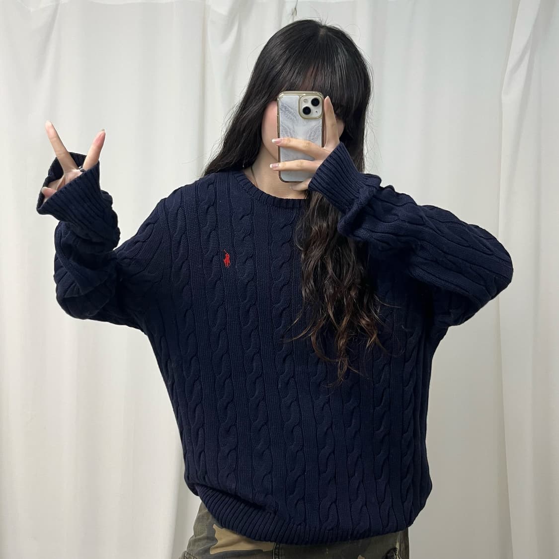 Polo Ralph Lauren navy cable knit 상품이미지2
