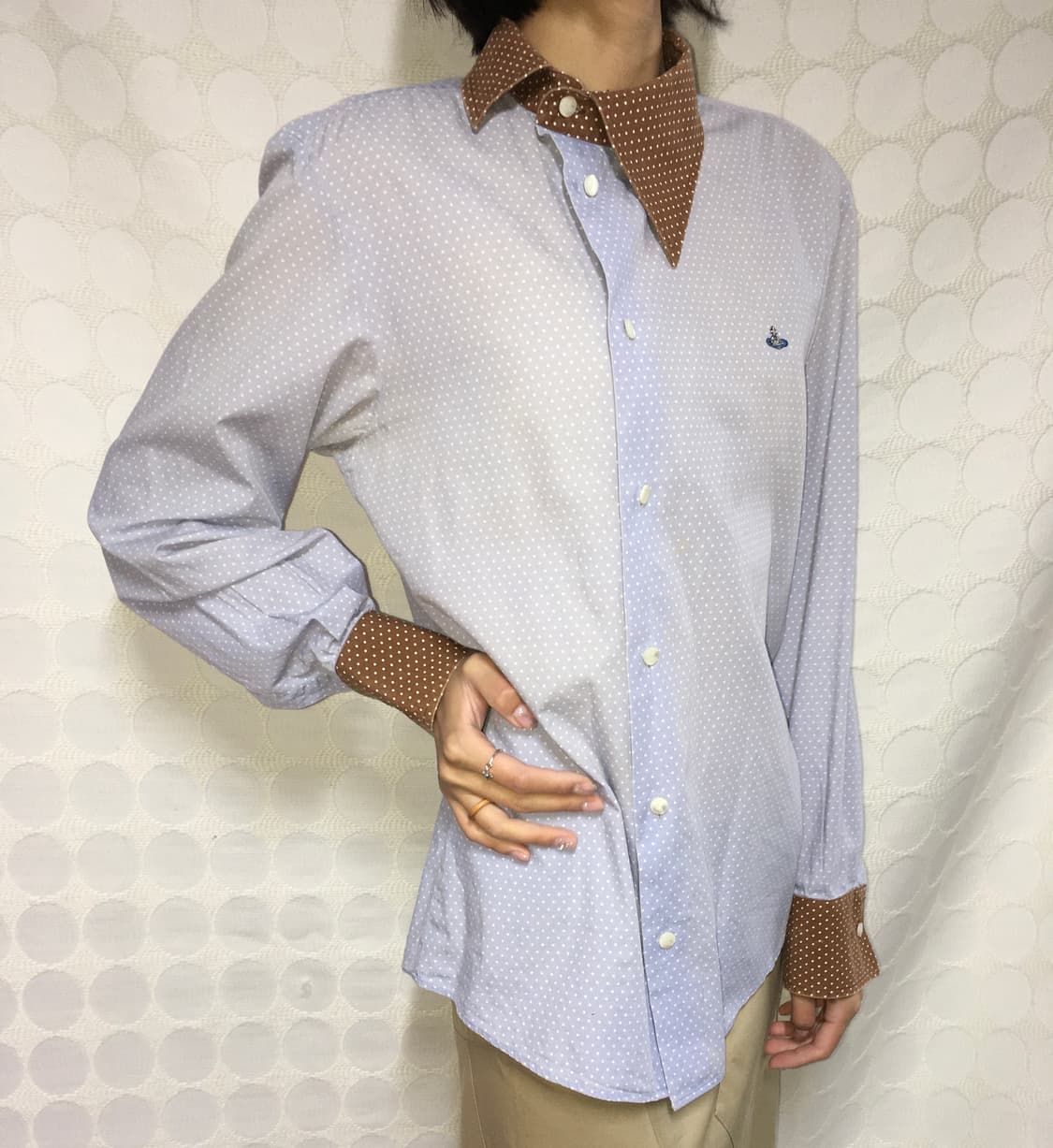 vivienne westwood도트 사선 넥라인 셔츠 상품이미지2