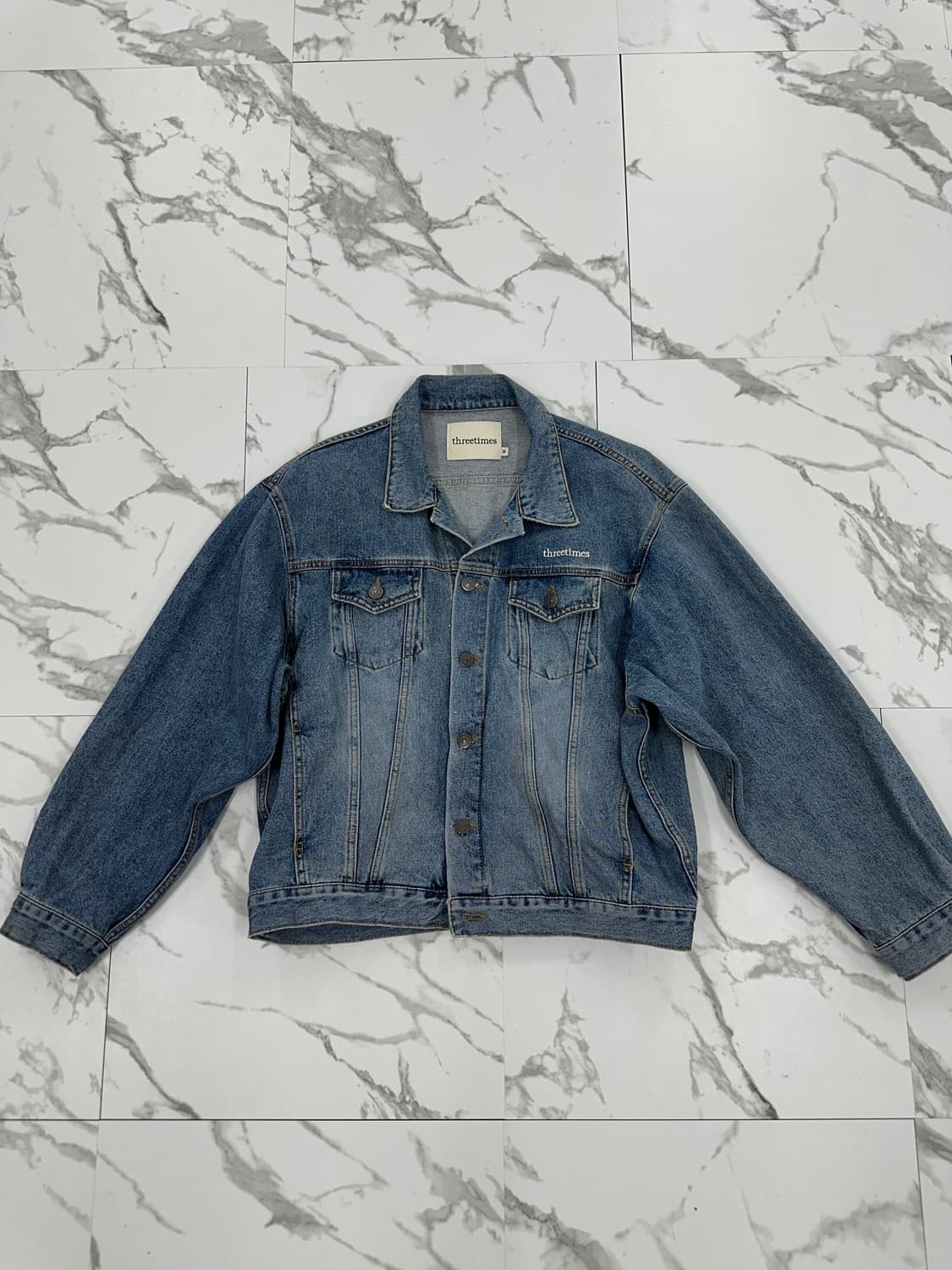 쓰리타임즈 자수 데님 자켓 상품이미지1