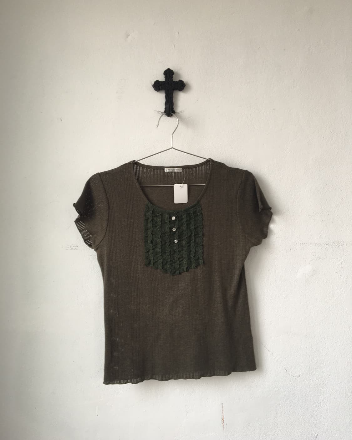 Frill point punching t shirt 상품이미지2