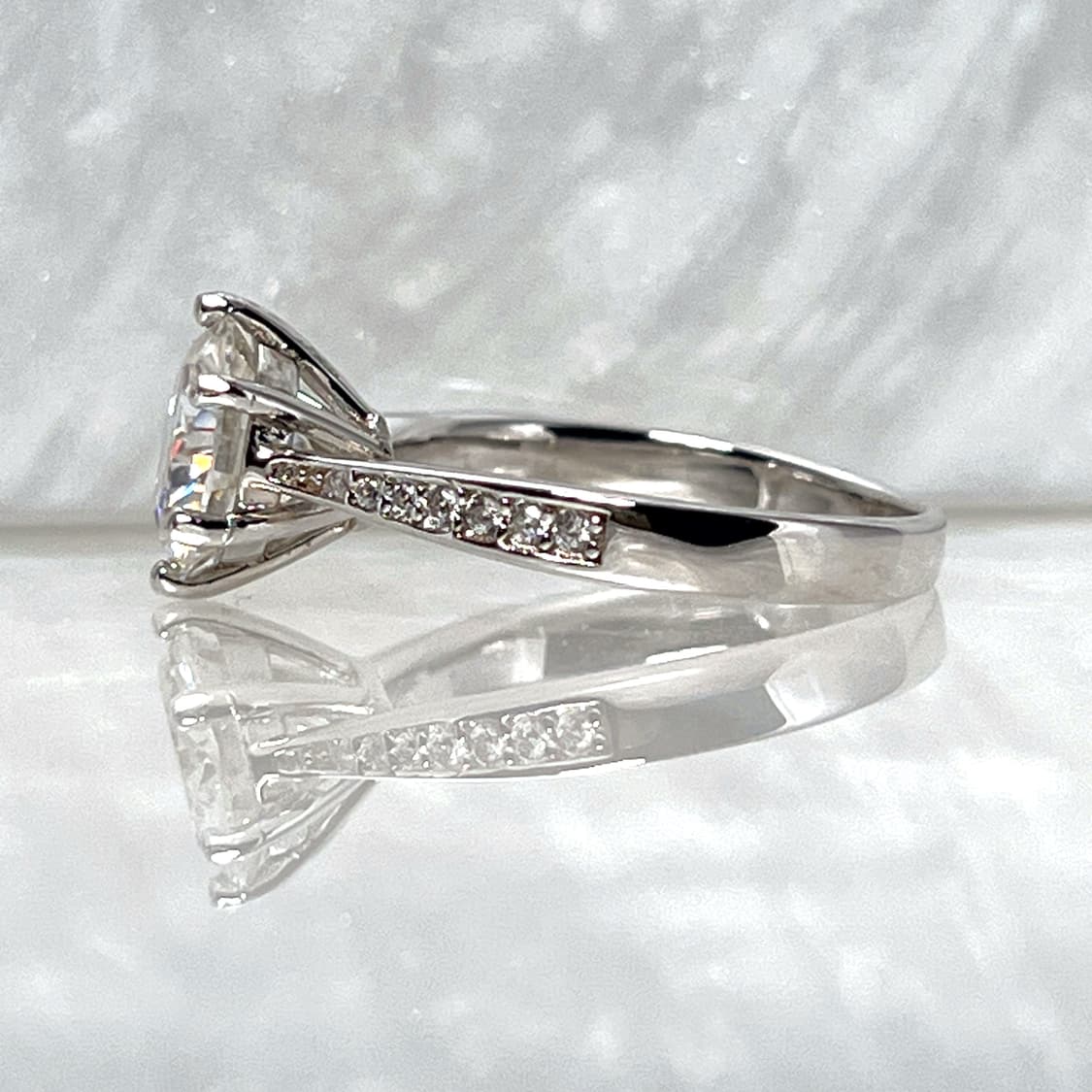 *새상품* 모이사나이트 브릴리언트 컷 헤일로 은반지 상품이미지4