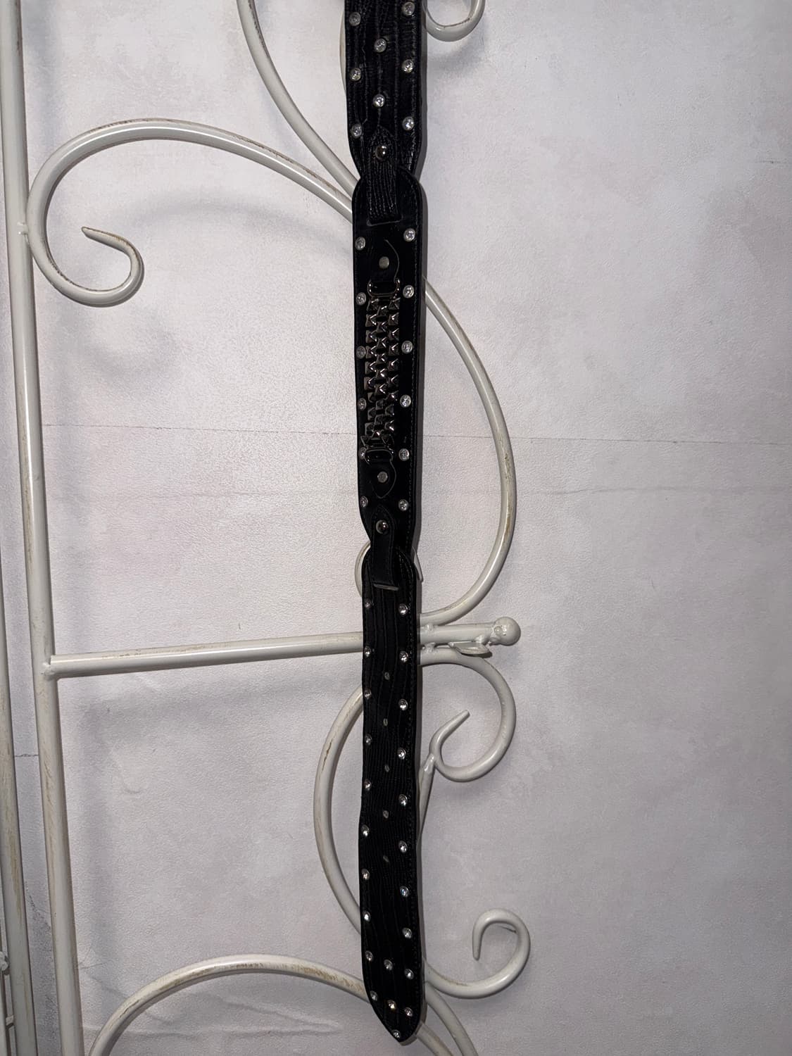 Black cubic stud buckle belt 상품이미지6