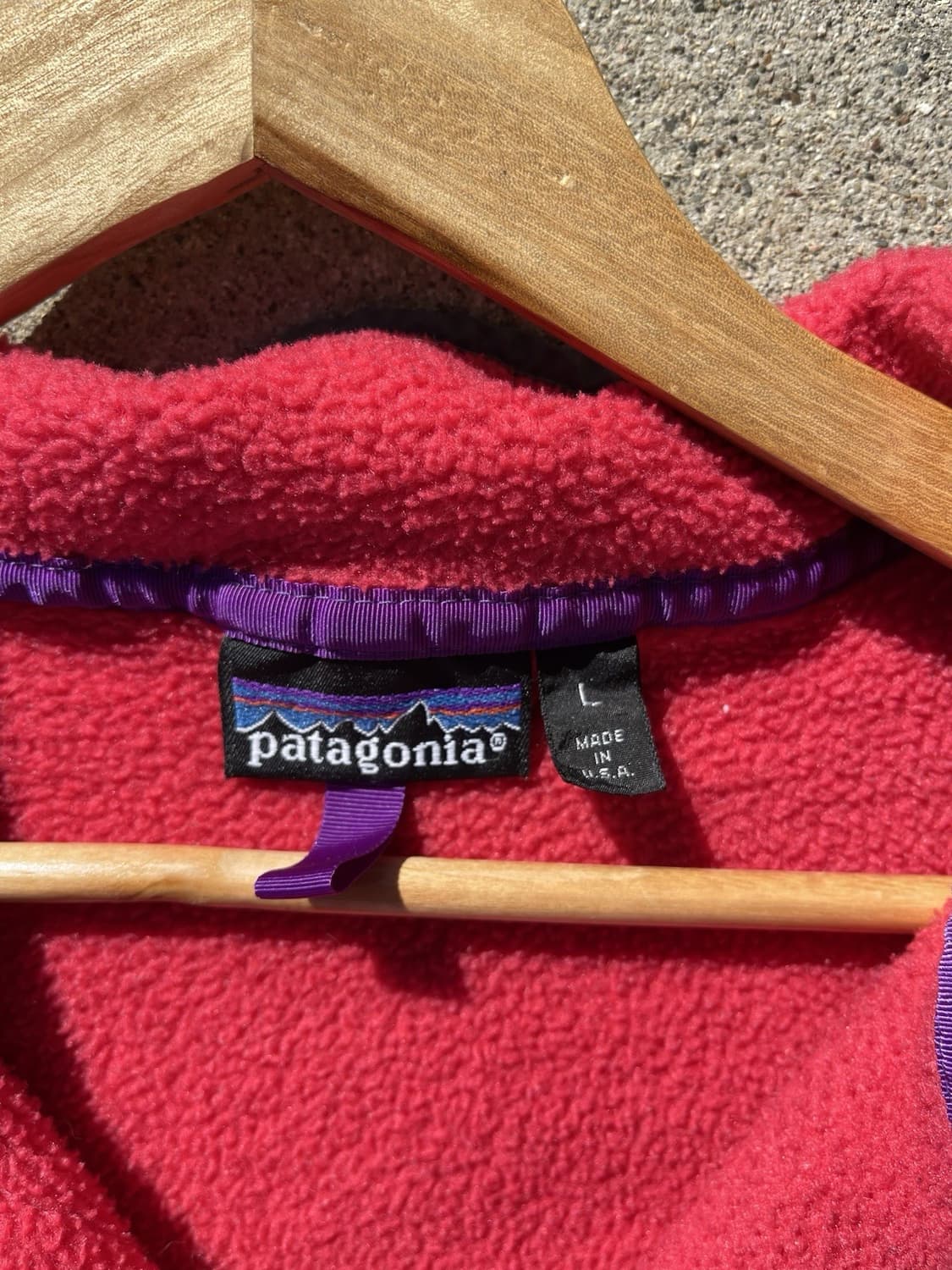 90s 파타고니아 신칠라 스냅-T 레드/퍼플 USA 상품이미지3