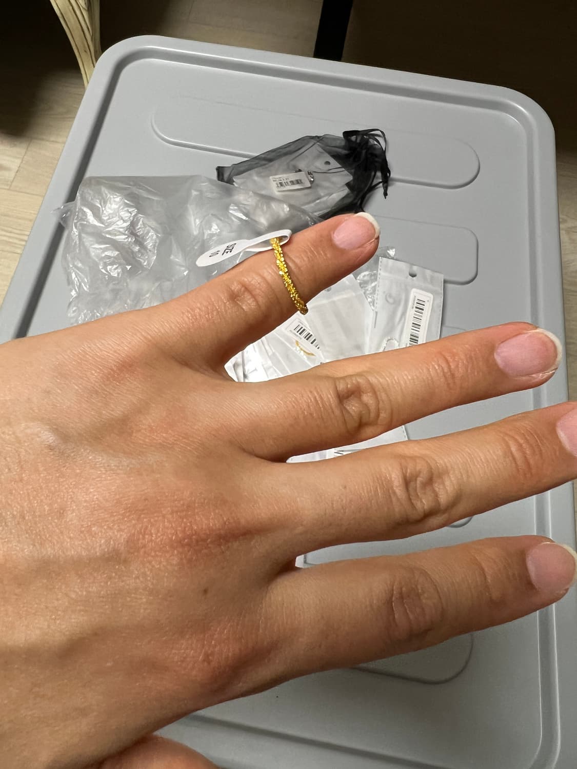 샤이니 눈꽃 신주 은도금 반지 상품이미지4