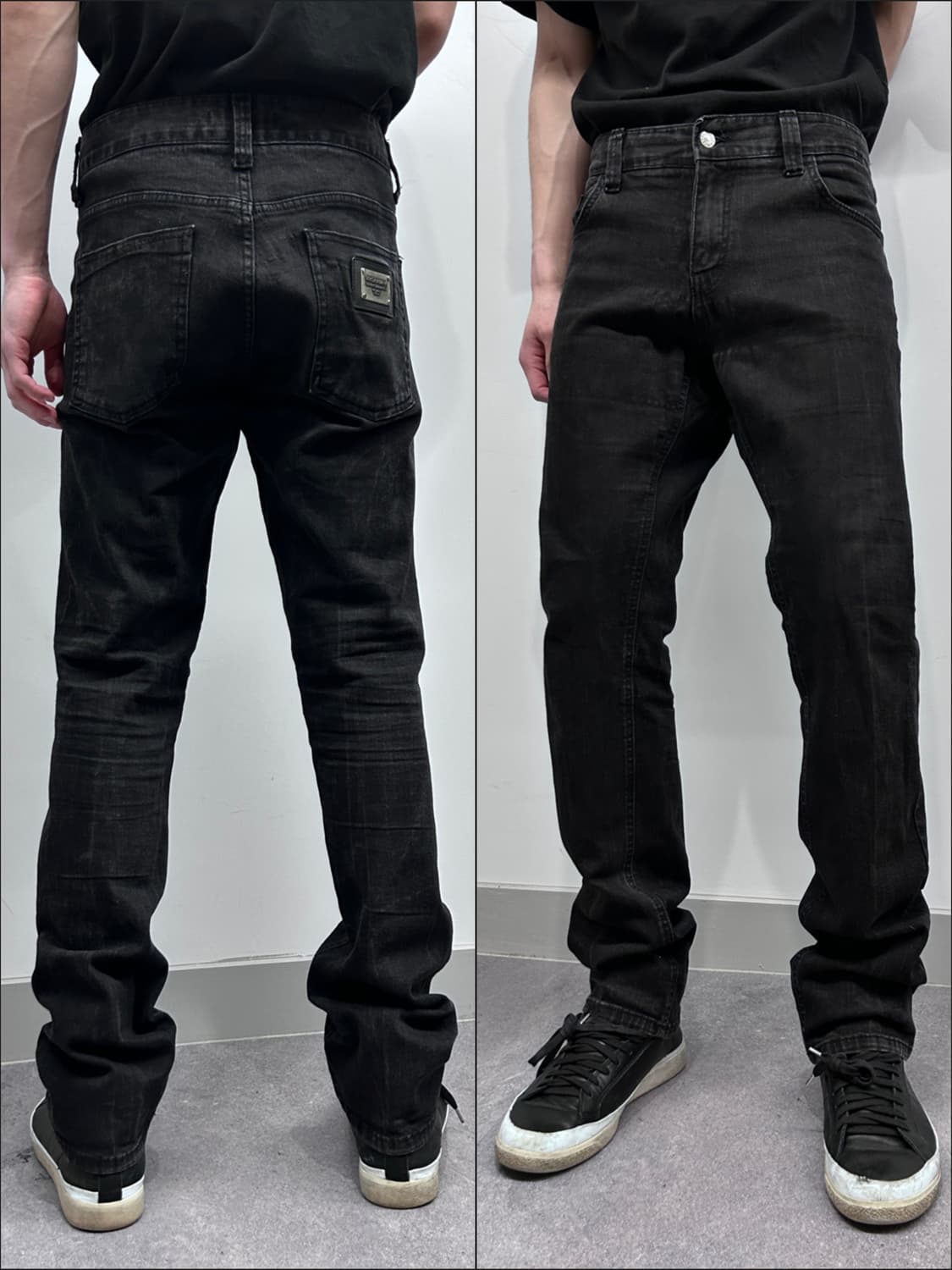 돌체앤가바나 롱 블랙 워싱 데님 팬츠 상품이미지1