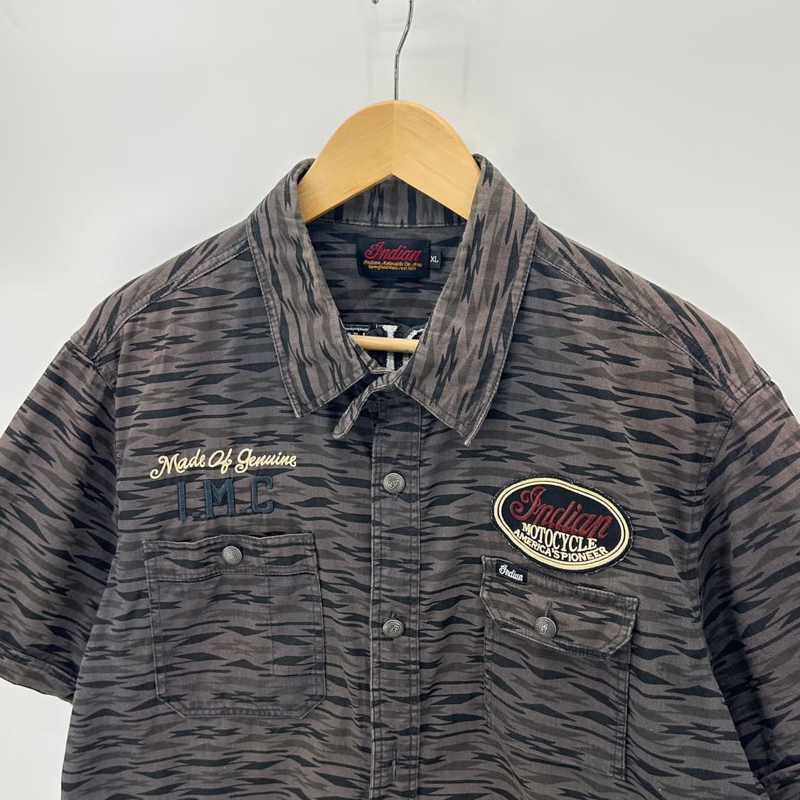 [Indian Motorcycle] 인디안 모터사이클 패턴 하프셔츠 상품이미지4