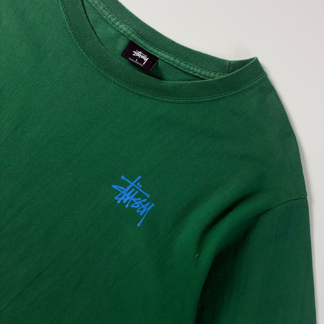 Stussy  스투시 빅로고 피그먼트 다이드 그린 반팔티셔츠  상품이미지4