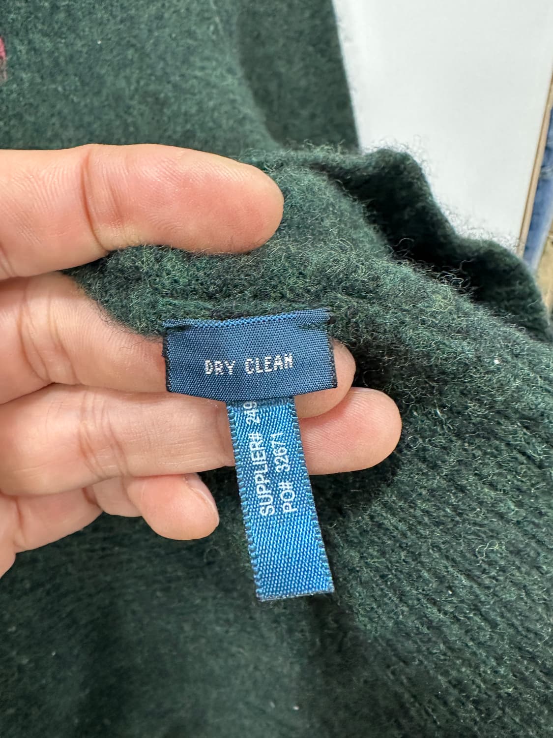 폴로 랄프로렌 브이넥 램스울 니트 그린 S 상품이미지5