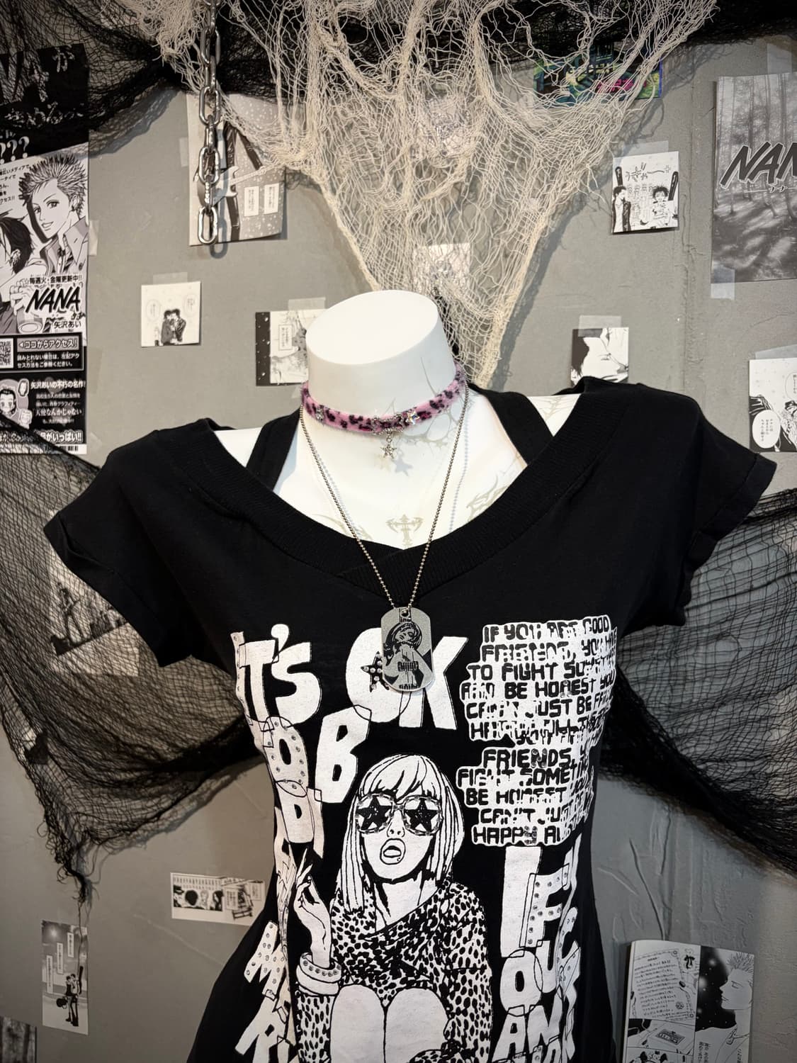 00's glam Cross-neck strap short sleeve 상품이미지7