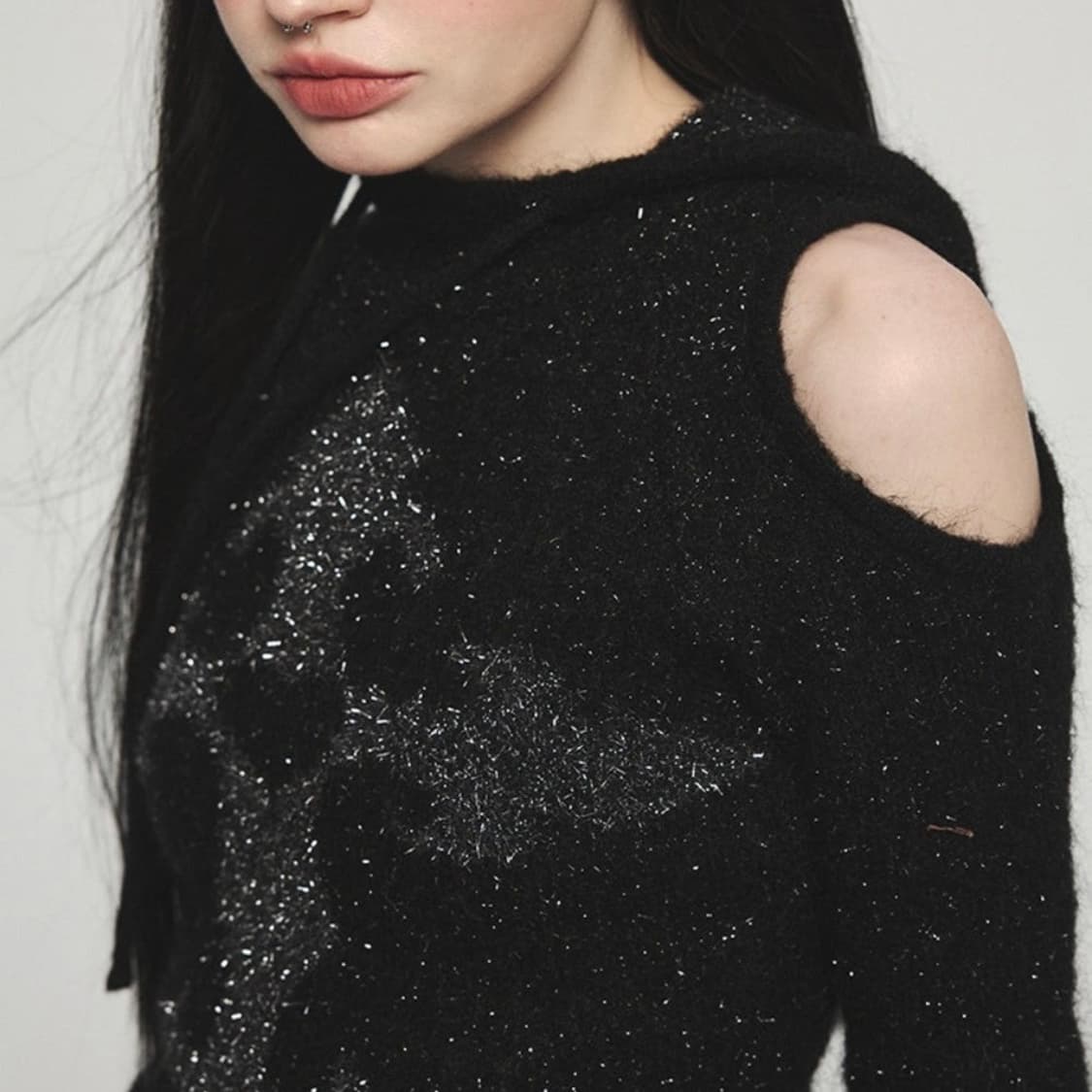 1JINN STUDIO 앙고라 모헤어 오프숄더 후드 S 원진 스튜디오 상품이미지3