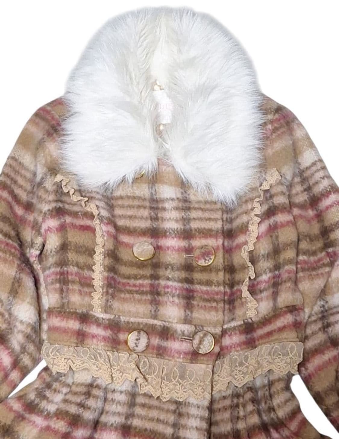 리즈리사 핀터깔 대대장 고전 체크 코트 라떼갸루 모리걸 상품이미지3