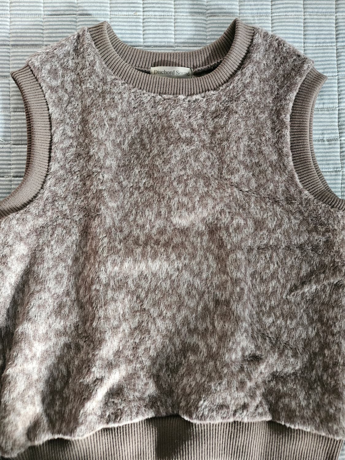 디스코드사운드 레오파드 니트 베스트 상품이미지1