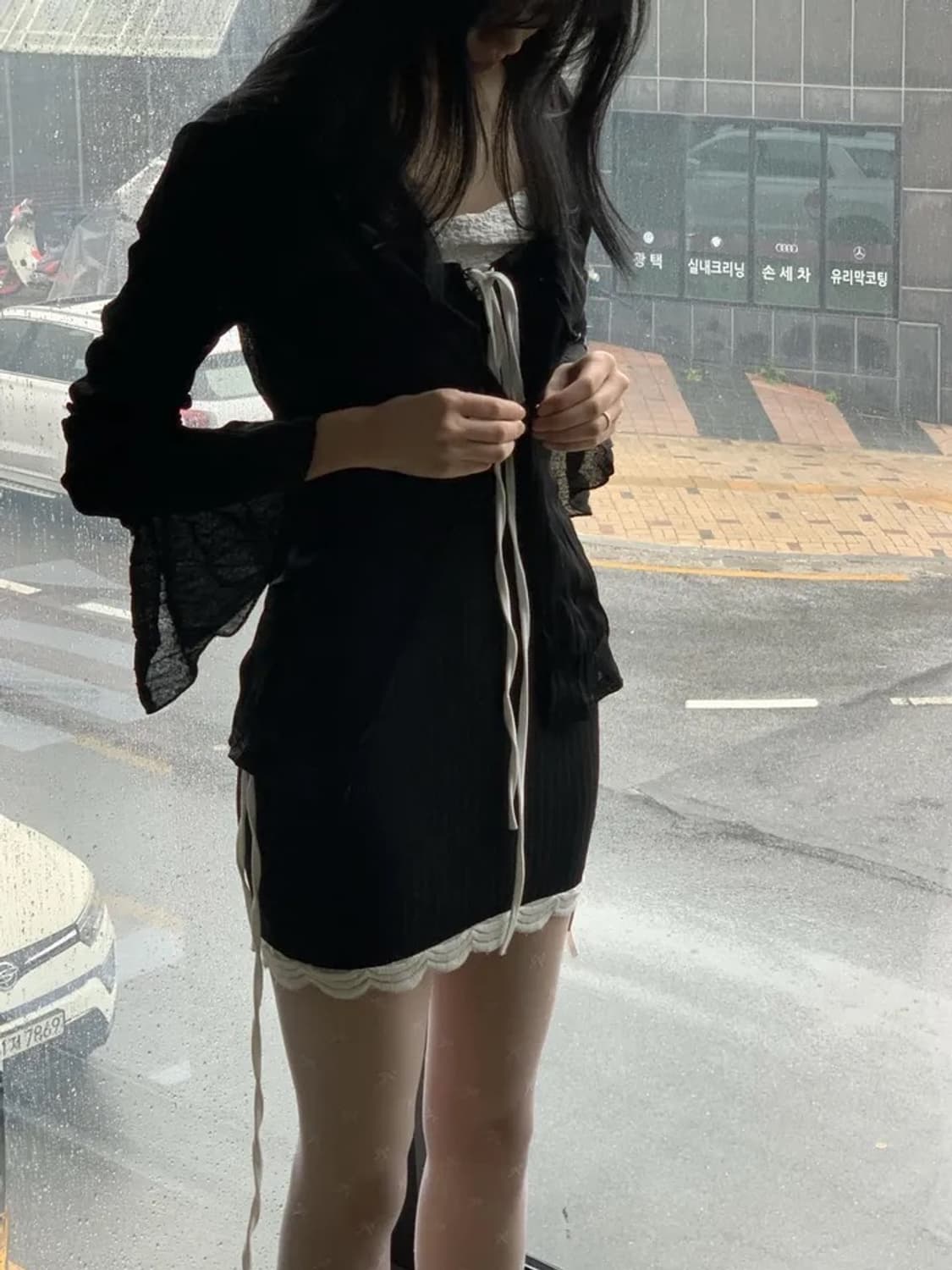 SKuiB wave slim cardigan 상품이미지2