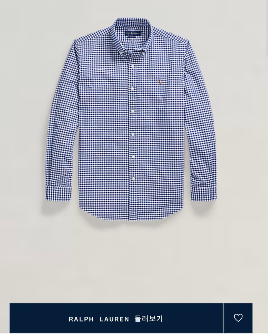Polo 폴로 랄프로렌 신형 큐알 깅엄체크 블루 셔츠 상품이미지3