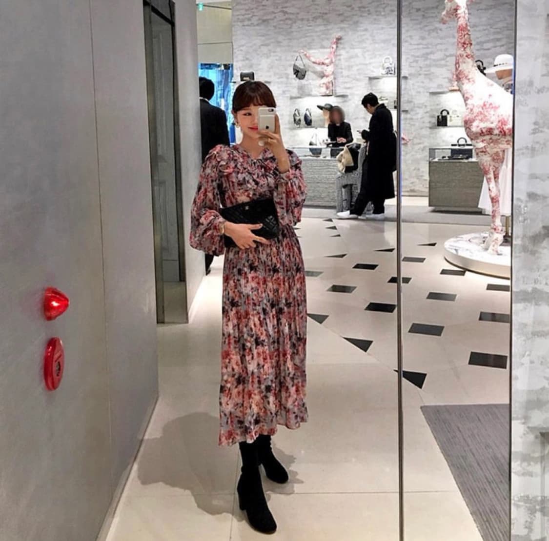 새상품+중고 ) 임블리 로즈플리츠 롱원피스 상품이미지3