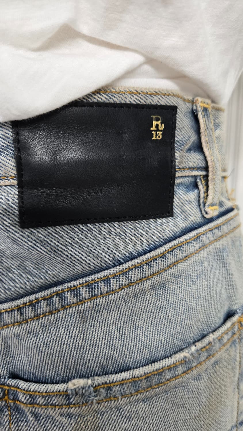 새상품)R13알써틴 bowie 디스트로이트 페인트 데님팬츠 상품이미지4