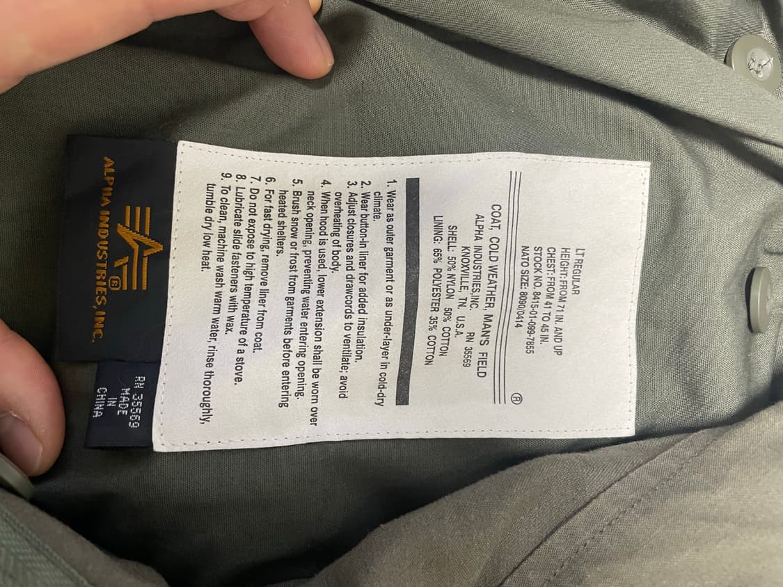 알파인더스트리 m65 상품이미지4