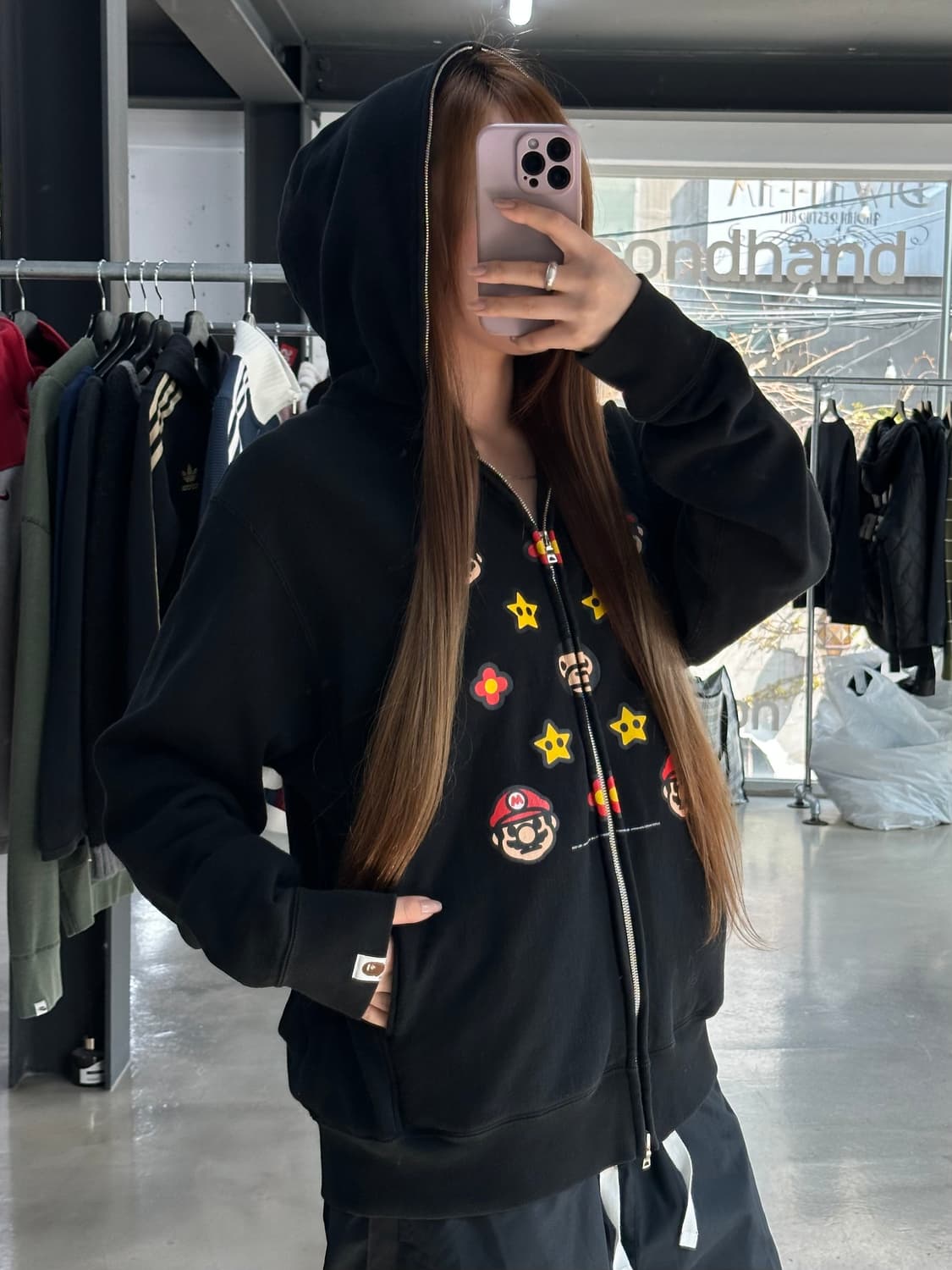 베이프 x 닌텐도 슈퍼마리오 2008 풀 후드집업 상품이미지4