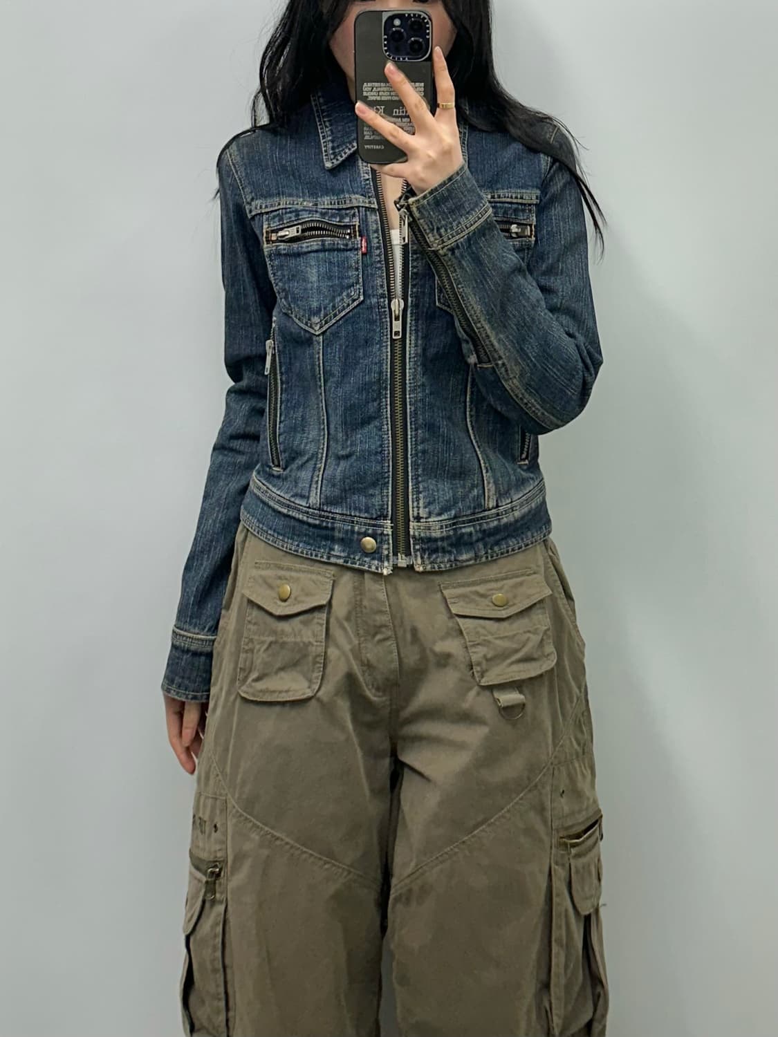 리바이스 y2k 와투케 데님 집업 자켓  상품이미지1