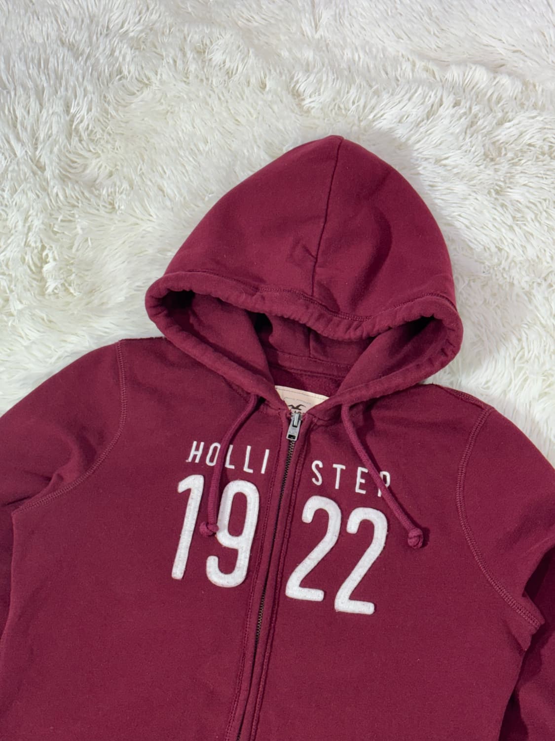 홀리스터 버건디 빅로고 후드집업 상품이미지5