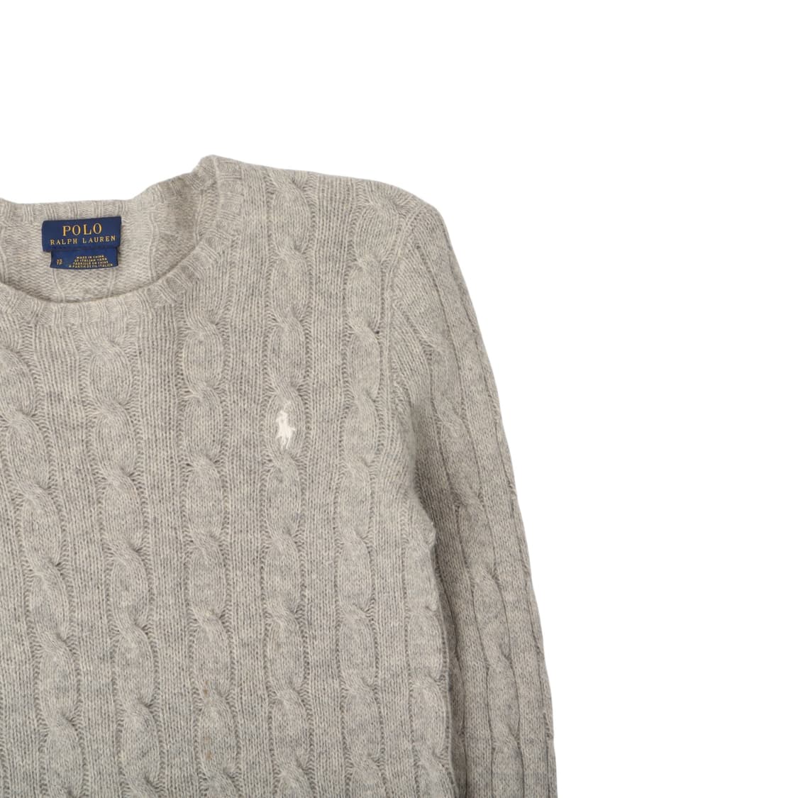 폴로 랄프로렌 라이트 그레이 울 캐시미어 케이블 니트 상품이미지3